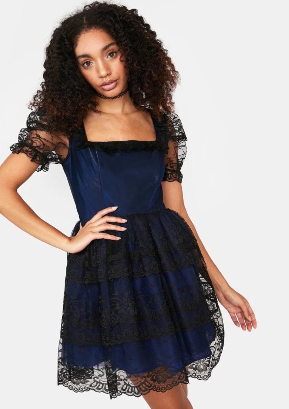 Delia’s by Dolls Kill Dressed to Kiss Lace Babydoll Mini Dress Size: L